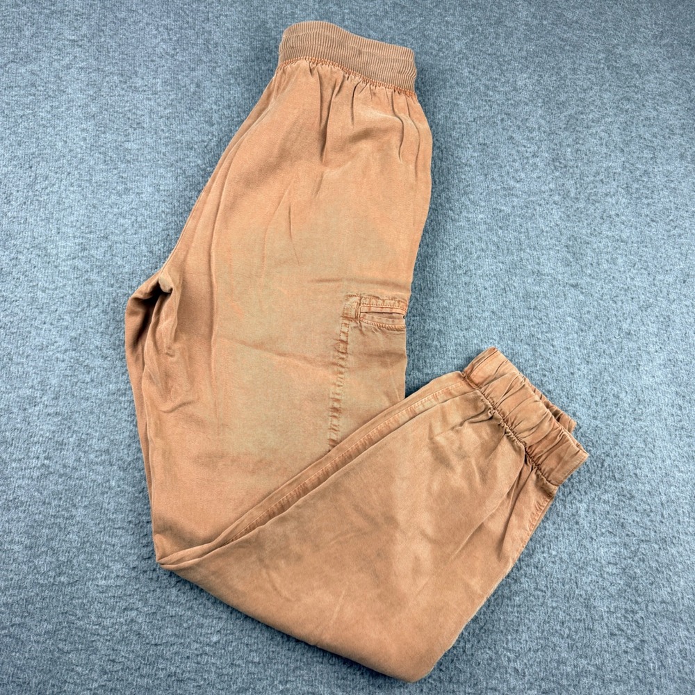 Aerie Womens XS Cargo Joggers Terracotta Orange Elastic Waist Drawstring‎ Pants